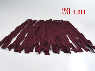 10 x 20cm bordeauxrote Reißverschlüsse - 10 Reißverschlüße im Setsonderpreis