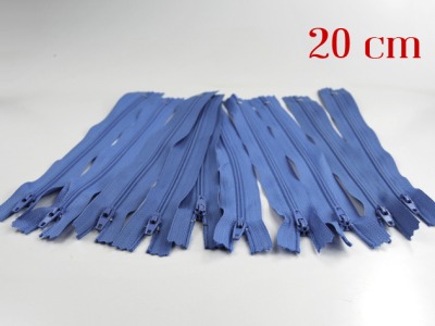 10 x 20cm hellblaue Reißverschlüsse - 10 Reißverschlüße im Setsonderpreis