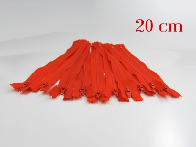 10 x 20cm orangene Reißverschlüsse - 10 Reißverschlüße im Setsonderpreis