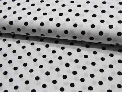 Schwarze Dots auf Weiß - Baumwolle 05 m