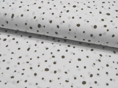 Baumwolle - Snoozy Fabrics - Small Dots - Kleine Punkte Taupe auf Weiß 0,5m