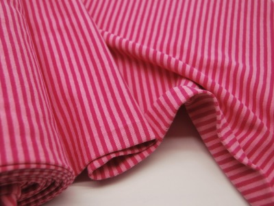 Bündchen - Ringelbündchen - Pink-Rosa - 50 cm im Schlauch - Elastisches, geringeltes Bündchen