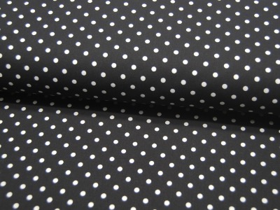 Baumwolle - Kleine weiße Punkte auf Schwarz - 0,5 m