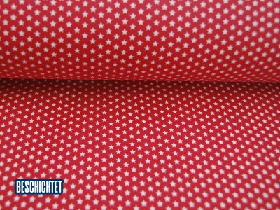 Beschichtete Baumwolle - Mini Sterne Rot- 50 cm