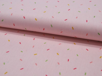 Baumwolle - Glitter Joyful Stripes - Konfetti auf Rosa - 05 Meter