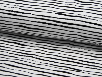 Jersey - BIO - Stripes - Streifen Schwarz auf Weiß - 0,5 Meter
