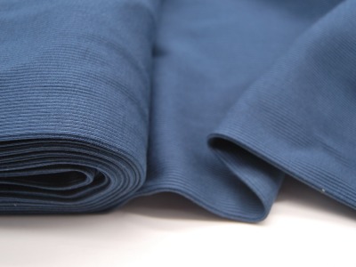 Rippbündchen - Tessa - Blau / Jeansblau - 50 cm im Schlauch - Elastisches, leichtes Bündchen