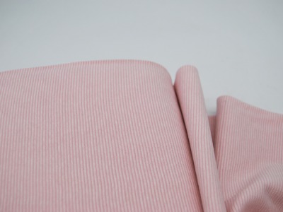 Bündchen - Ringelbündchen - Rosa-Weiß - 50 cm im Schlauch - Elastisches geringeltes Bündchen