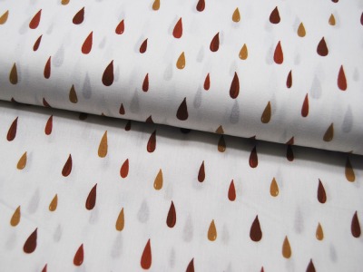 Baumwolle - Snoozy Fabrics - Raindrops - Regentropfen auf Weiß 0,5m