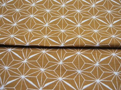 Beschichtete Baumwolle - ABSTRACT - Graphisches Muster auf Ocker 0,5 m