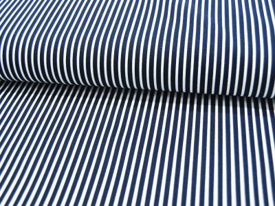 Baumwolle - Stripe -Nachtblau-Weiss gestreift 05 meter