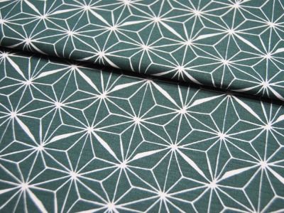 Beschichtete Baumwolle - ABSTRACT - Graphisches Muster auf Petrol 0,5 m