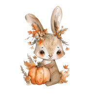 Herbstfreunde Hase - Bügelbild