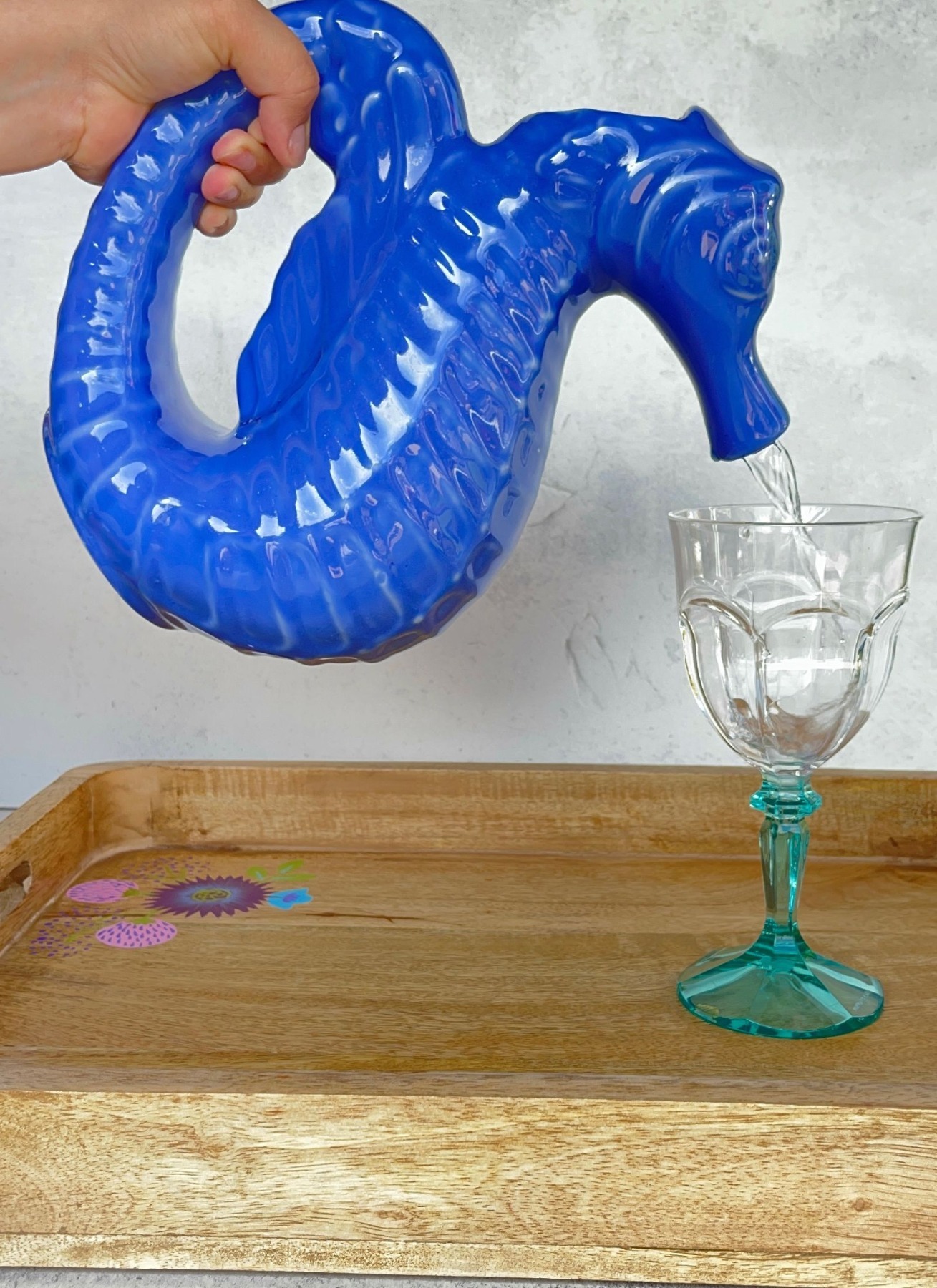 RICE | Vase | Keramik | Seepferdchen in blau 3