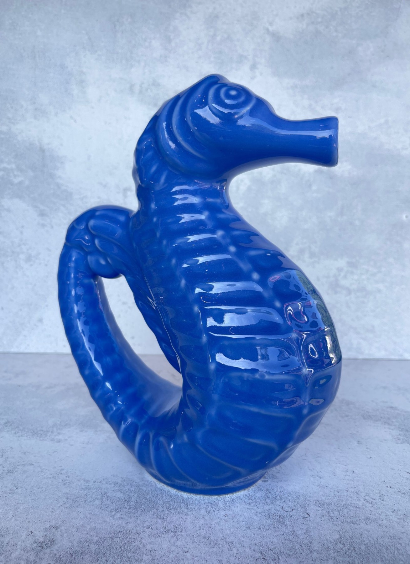 RICE | Vase | Keramik | Seepferdchen in blau