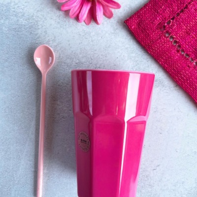 RICE | Latte-Becher | Uni pink | innen rosa - Diesen tollen Melamin Becher kannst Du auch