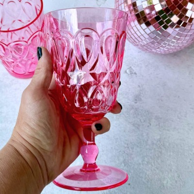 Ayryl Glas | Weinglas | pink | medium| - Perfekt für den Garten &amp; Poolbereich und natürlich fürs