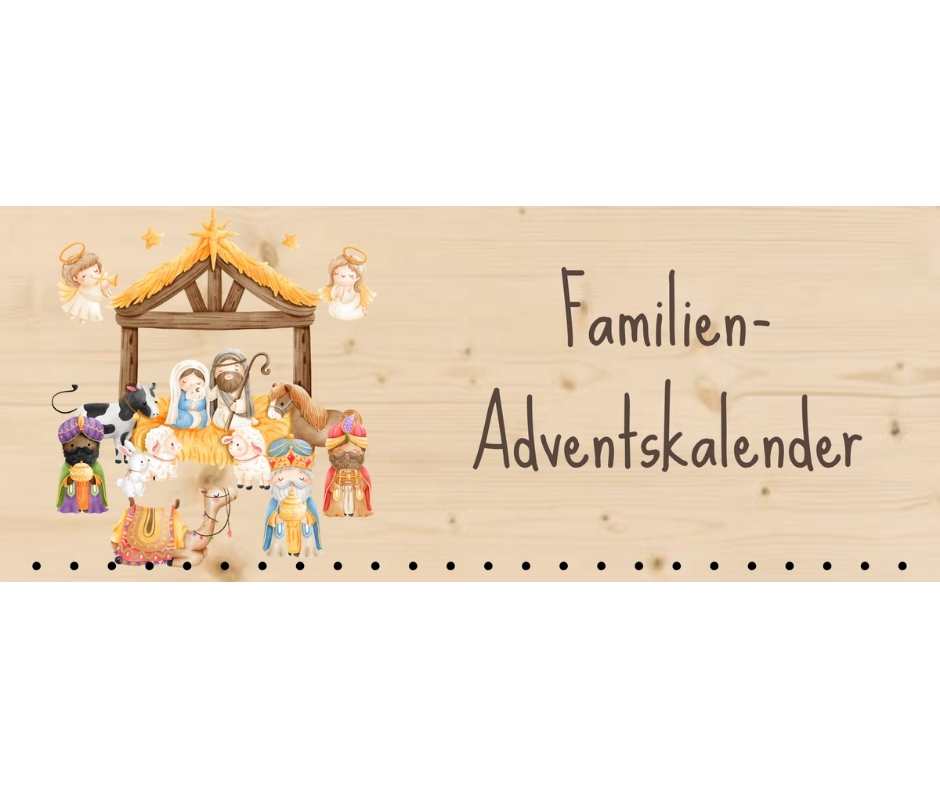 Personalisierbarer Holz-Adventskalender für die ganze Familie - Weihnachtskrippe