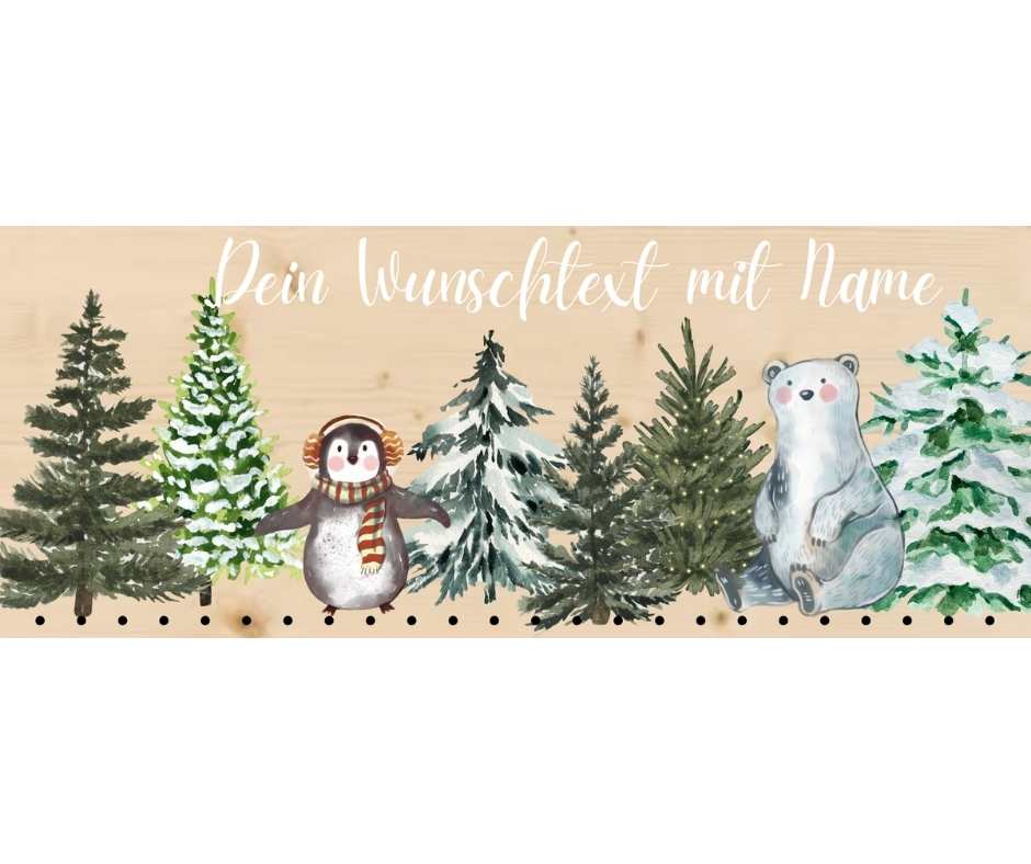 Personalisierbarer Holz-Adventskalender für die ganze Familie - Winterwald