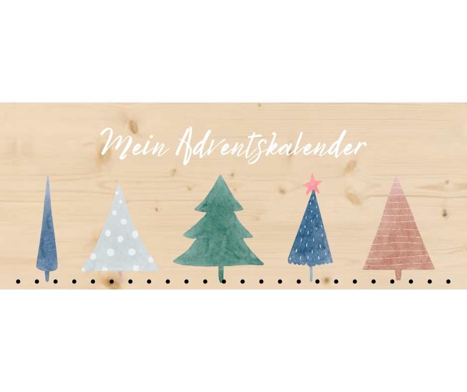 Personalisierbarer Holz-Adventskalender für die ganze Familie - Weihnachtsbäume