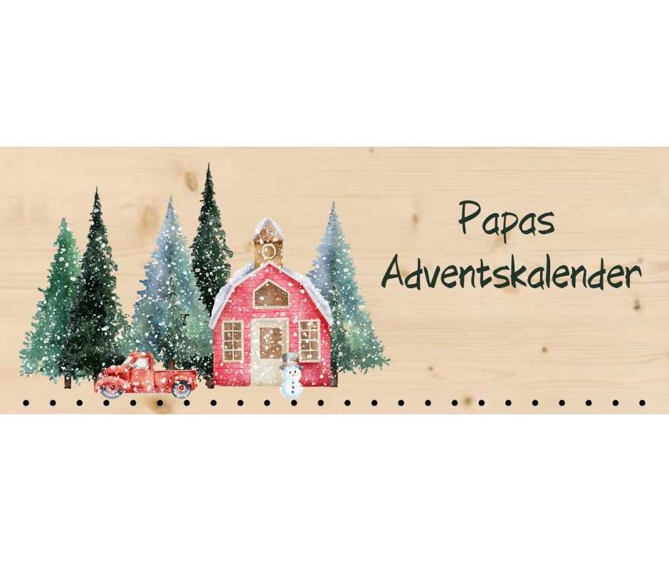 Personalisierbarer Holz-Adventskalender für die ganze Familie - Haus im Wald