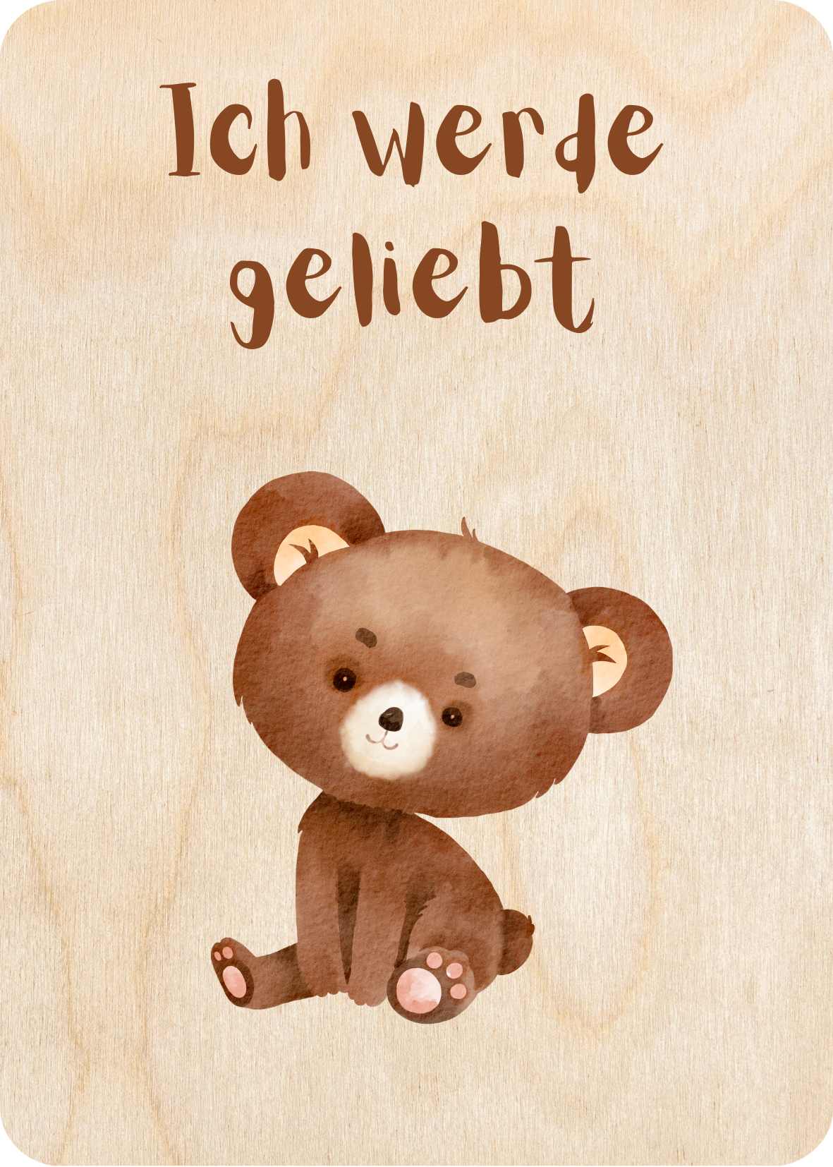 7er Pack Affirmationskarten aus Holz für Kinder 7