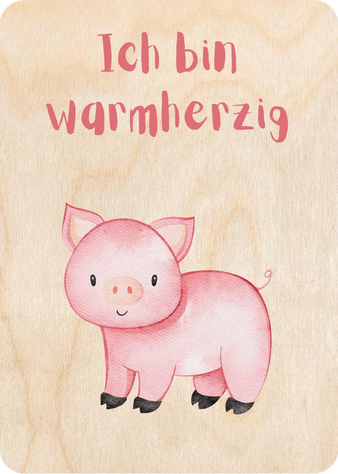 7er Pack Affirmationskarten aus Holz für Kinder 42