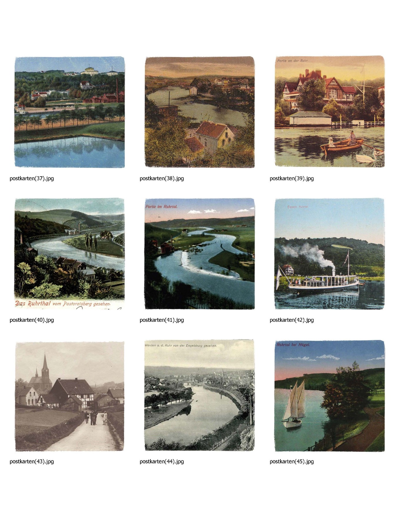 Deko-Kachel Baldeneysee Ruhrhalbinsel historische Ansichtskarten 7