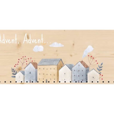 Personalisierbarer Holz-Adventskalender für die ganze Familie - Häuser - Nachhaltiger