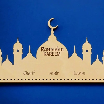 Ramadan-Kalender Silhouette Moschee - Individuell anpassbar