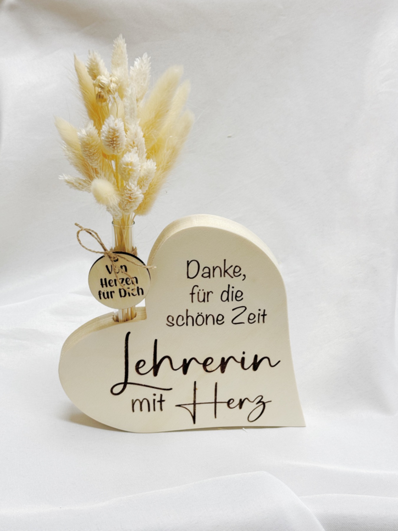 Lehrerin Geschenk Holz Herz