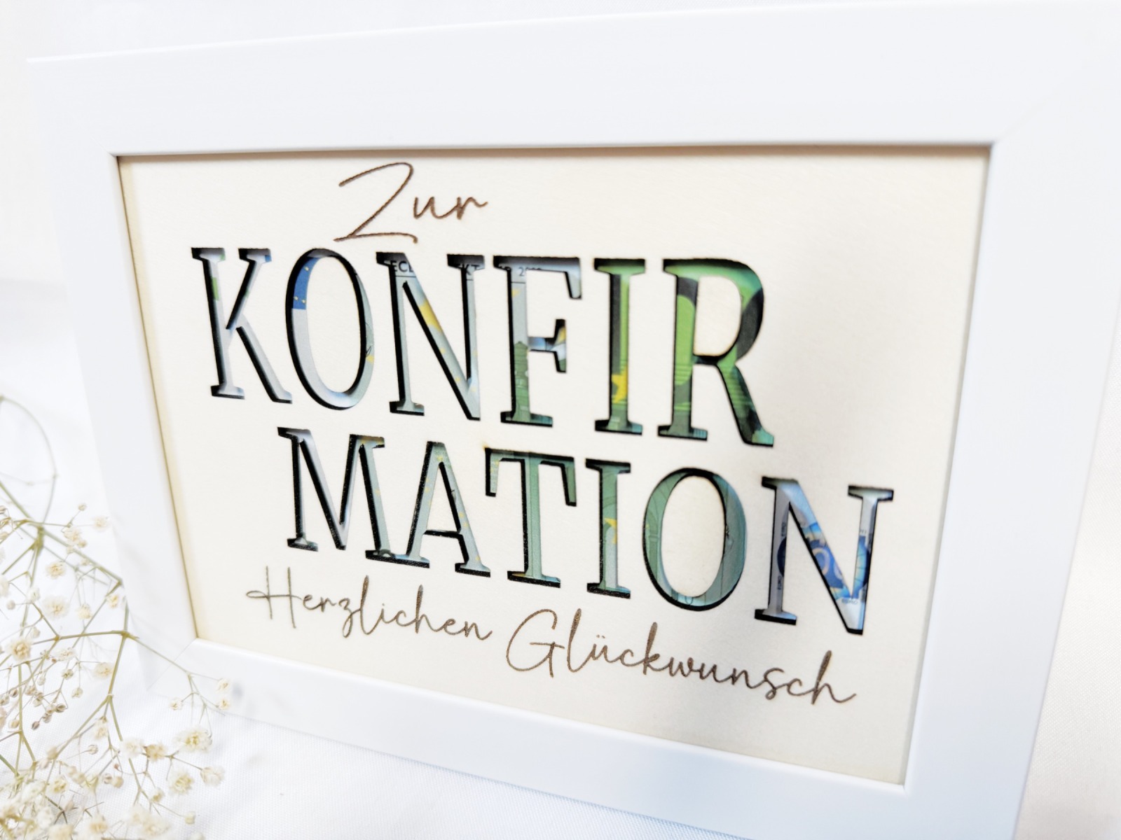 Konfirmation Geld Geschenk Karte Holz 3