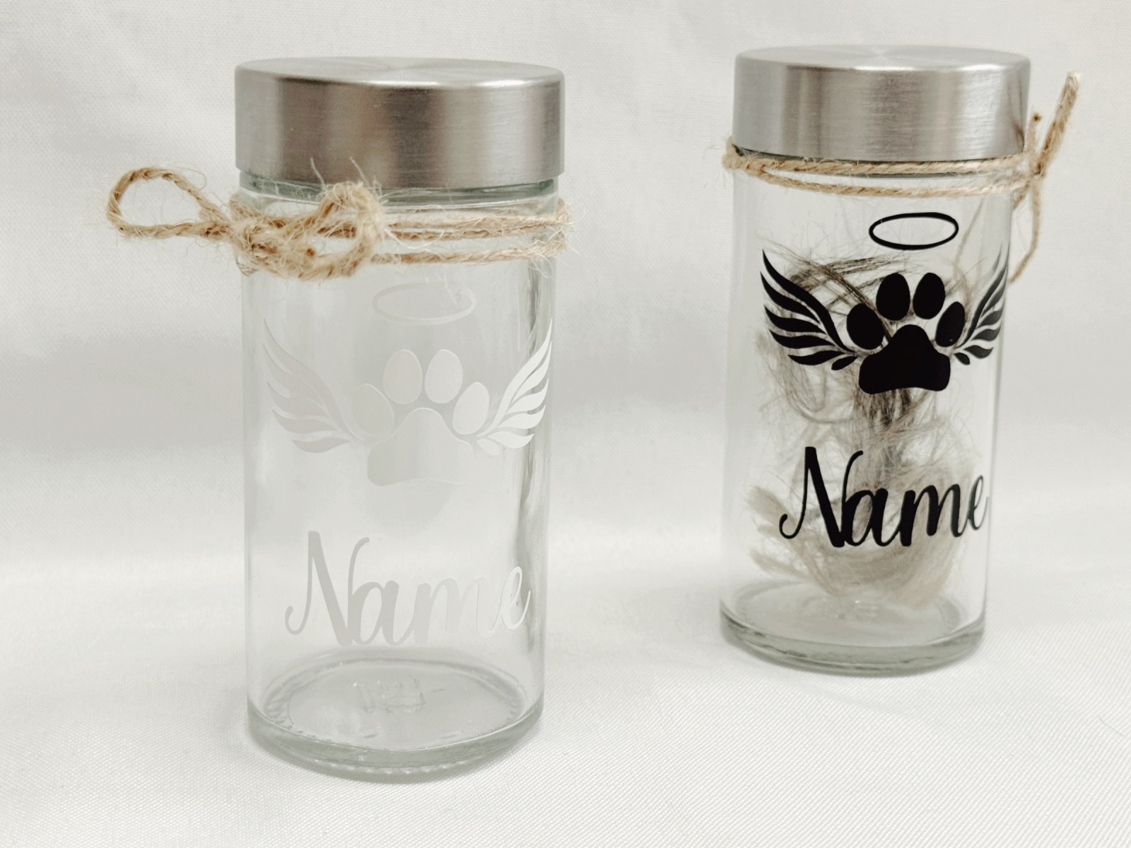 Haustier Fell Erinnerungsglas, personalisiertes Andenken, Hund Erinnerungsglas 4