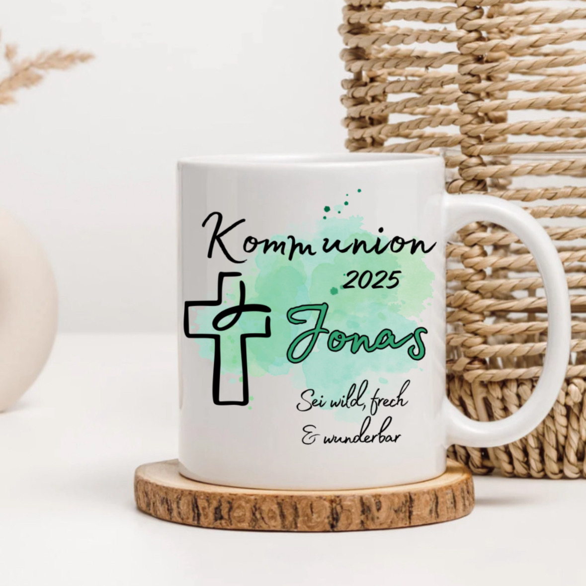 Kommunion Tasse Grün