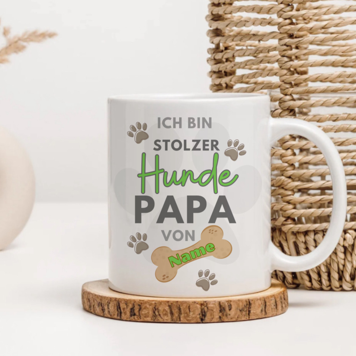 Hunde Papa Tasse mit Name des Hundes 4