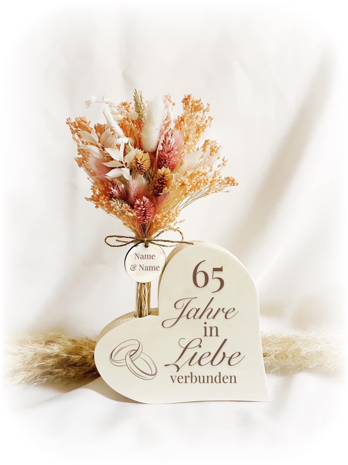 Eiserne Hochzeit Geschenk Holz Herz