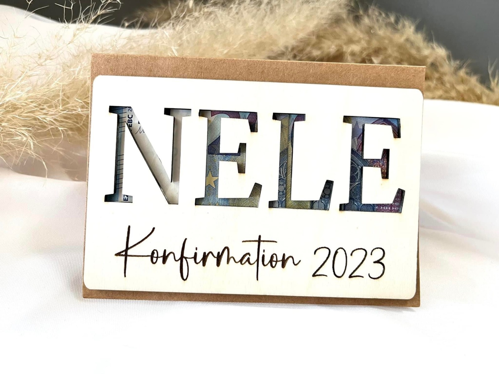 Geld Geschenk Karte mit Namen