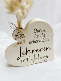 Lehrerin Geschenk Holz Herz 3