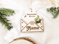 Wunschzettel Box Holz personalisiert mit Namen | Wunschzettel Weihnachten |