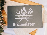 Schiefer Platte Grillmeister Steinplatte mit Gravur