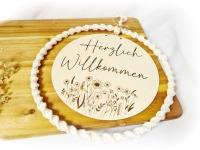 Holz Loop Herzlich Willkommen wildflower