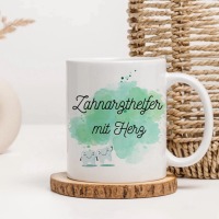 Tasse Zahnarzthelferin / Zahnarzthelfer mit Herz 2