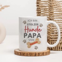 Hunde Papa Tasse mit Name des Hundes 2