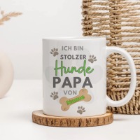 Hunde Papa Tasse mit Name des Hundes 4