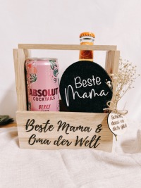 Geschenkbox aus Holz mit Spruch Beste Mama &amp; Oma der Welt