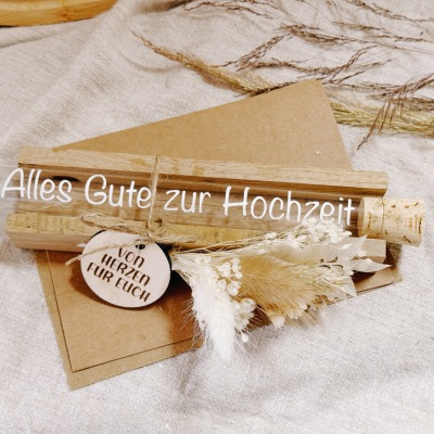 Reagenzglas Geldgeschenk Box - Alles Gute zur Hochzeit