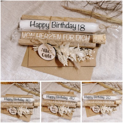 Reagenzglas Geldgeschenk Box mit Geburtstagskerze - Happy Birthday Set