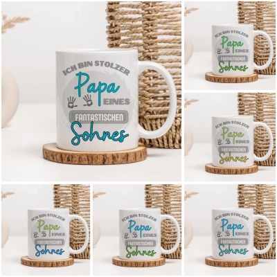 Papa / Sohn Tasse - Verschiedene Farben