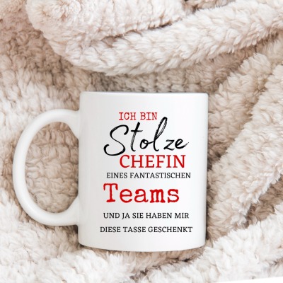 Tasse Chefin Spruch