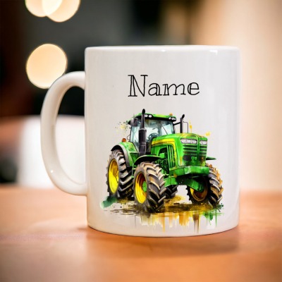 Tasse Traktor mit Name verschiedene Modelle